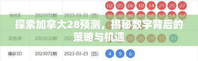 探索加拿大28预测，揭秘数字背后的策略与机遇