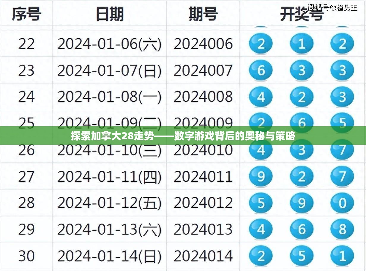 探索加拿大28走势——数字游戏背后的奥秘与策略