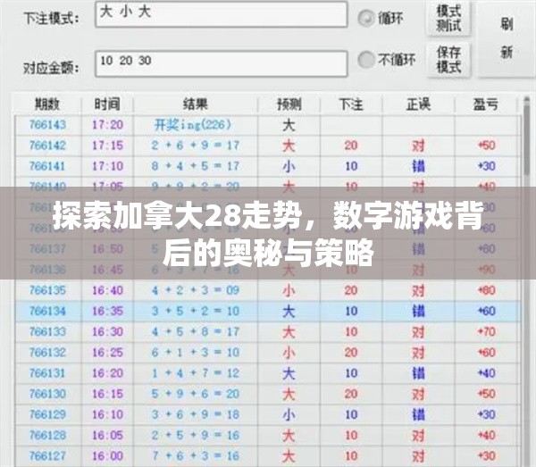 探索加拿大28走势，数字游戏背后的奥秘与策略