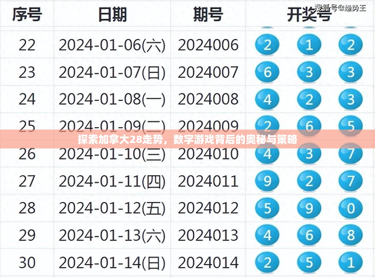 探索加拿大28走势，数字游戏背后的奥秘与策略