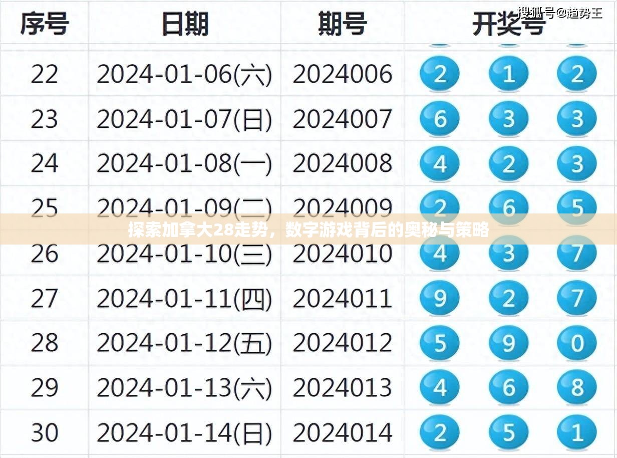 探索加拿大28走势，数字游戏背后的奥秘与策略