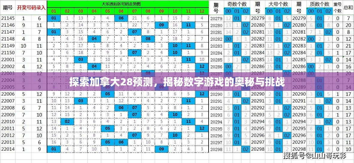 探索加拿大28预测，揭秘数字游戏的奥秘与挑战