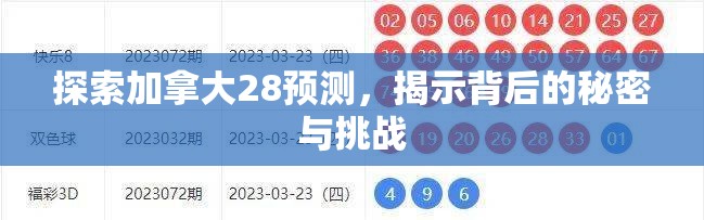 探索加拿大28预测，揭示背后的秘密与挑战