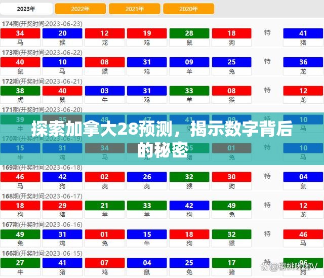 探索加拿大28预测，揭示数字背后的秘密