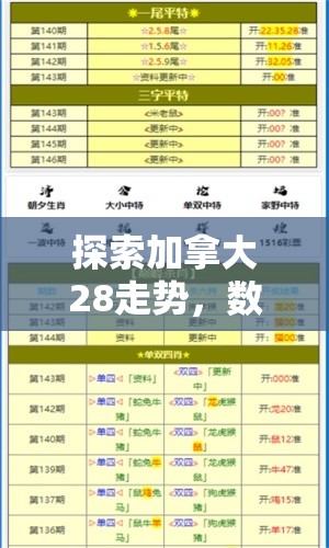 探索加拿大28走势，数字游戏背后的奥秘与挑战