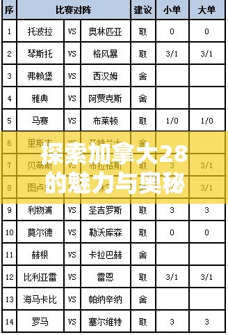 探索加拿大28的魅力与奥秘