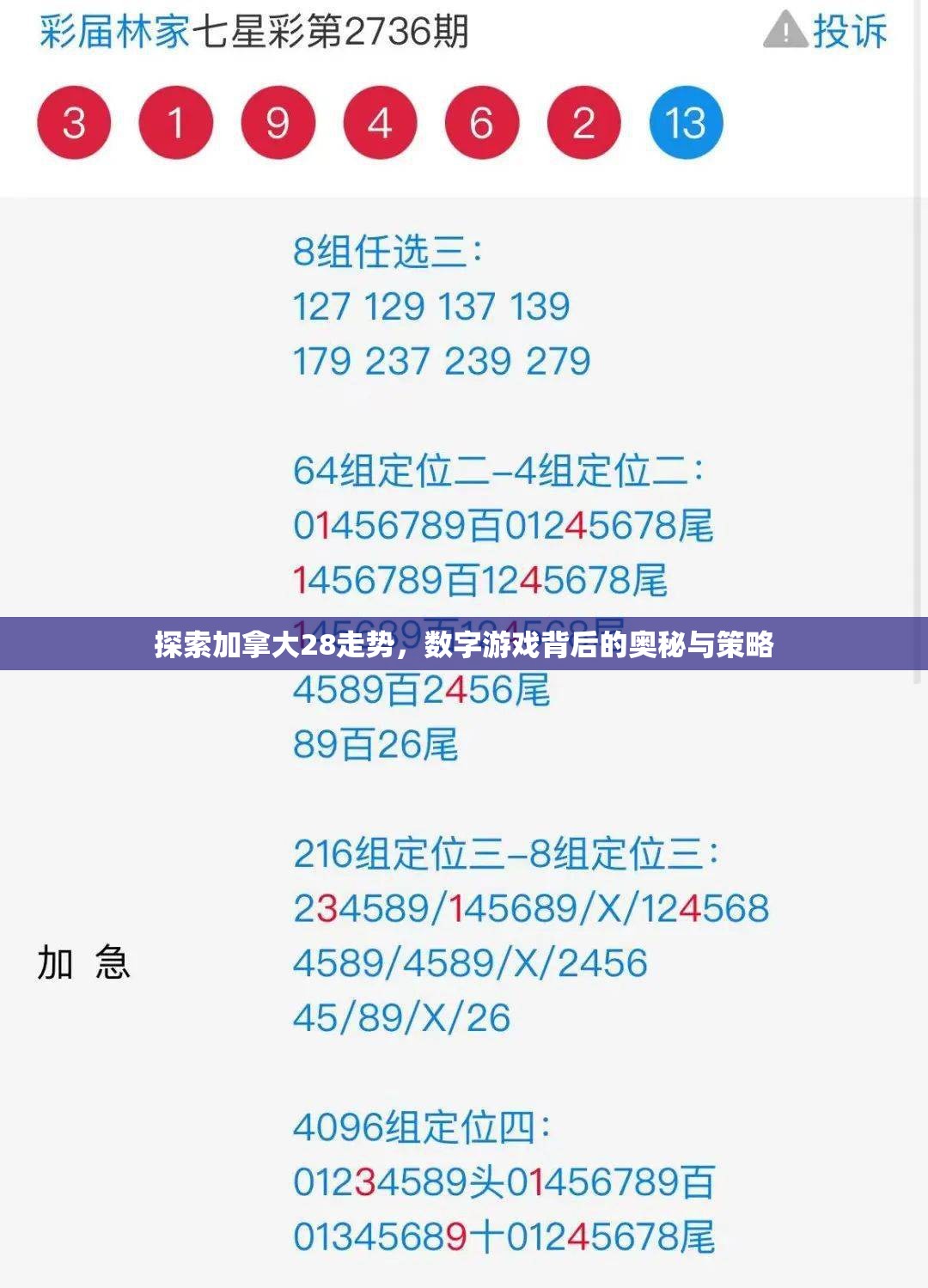 探索加拿大28走势，数字游戏背后的奥秘与策略