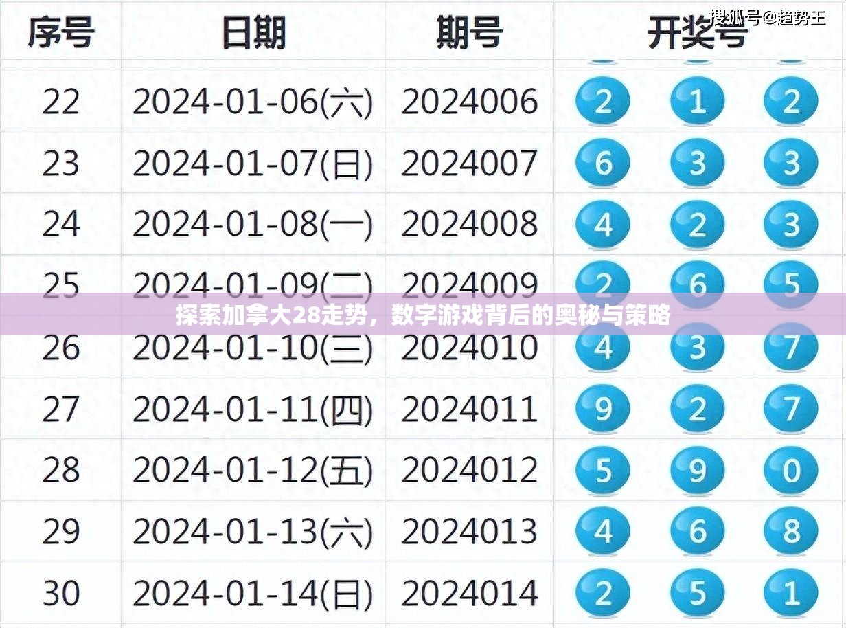 探索加拿大28走势，数字游戏背后的奥秘与策略