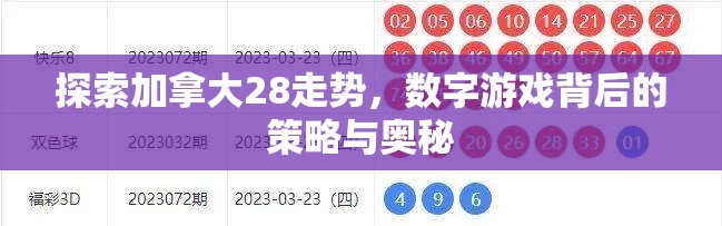 探索加拿大28走势，数字游戏背后的策略与奥秘