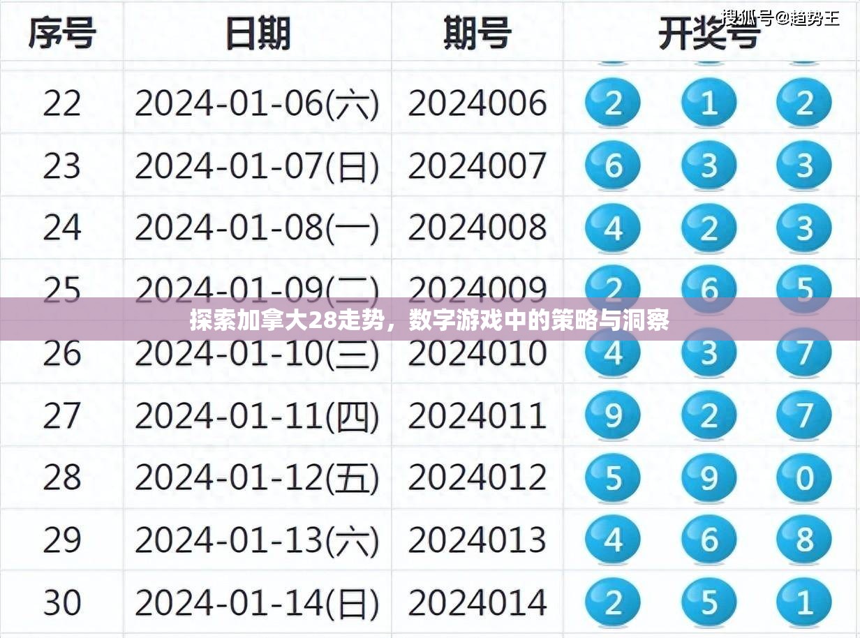 探索加拿大28走势，数字游戏中的策略与洞察