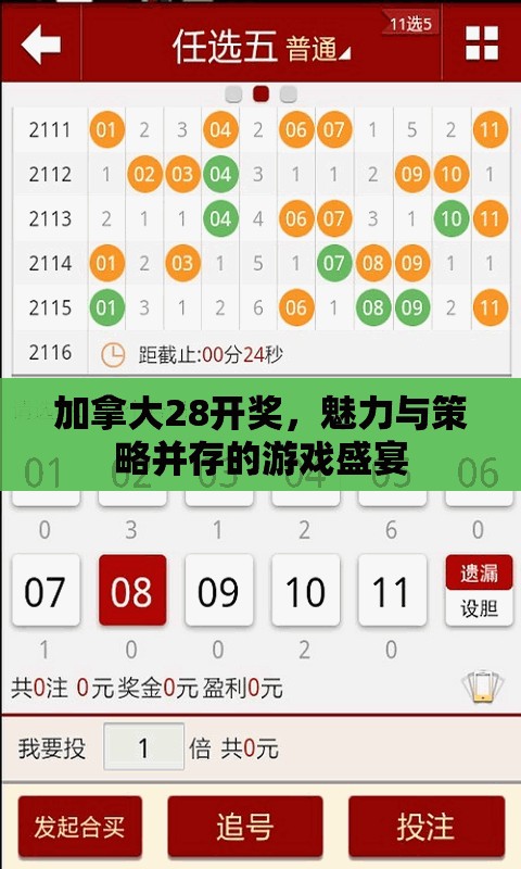 加拿大28开奖，魅力与策略并存的游戏盛宴