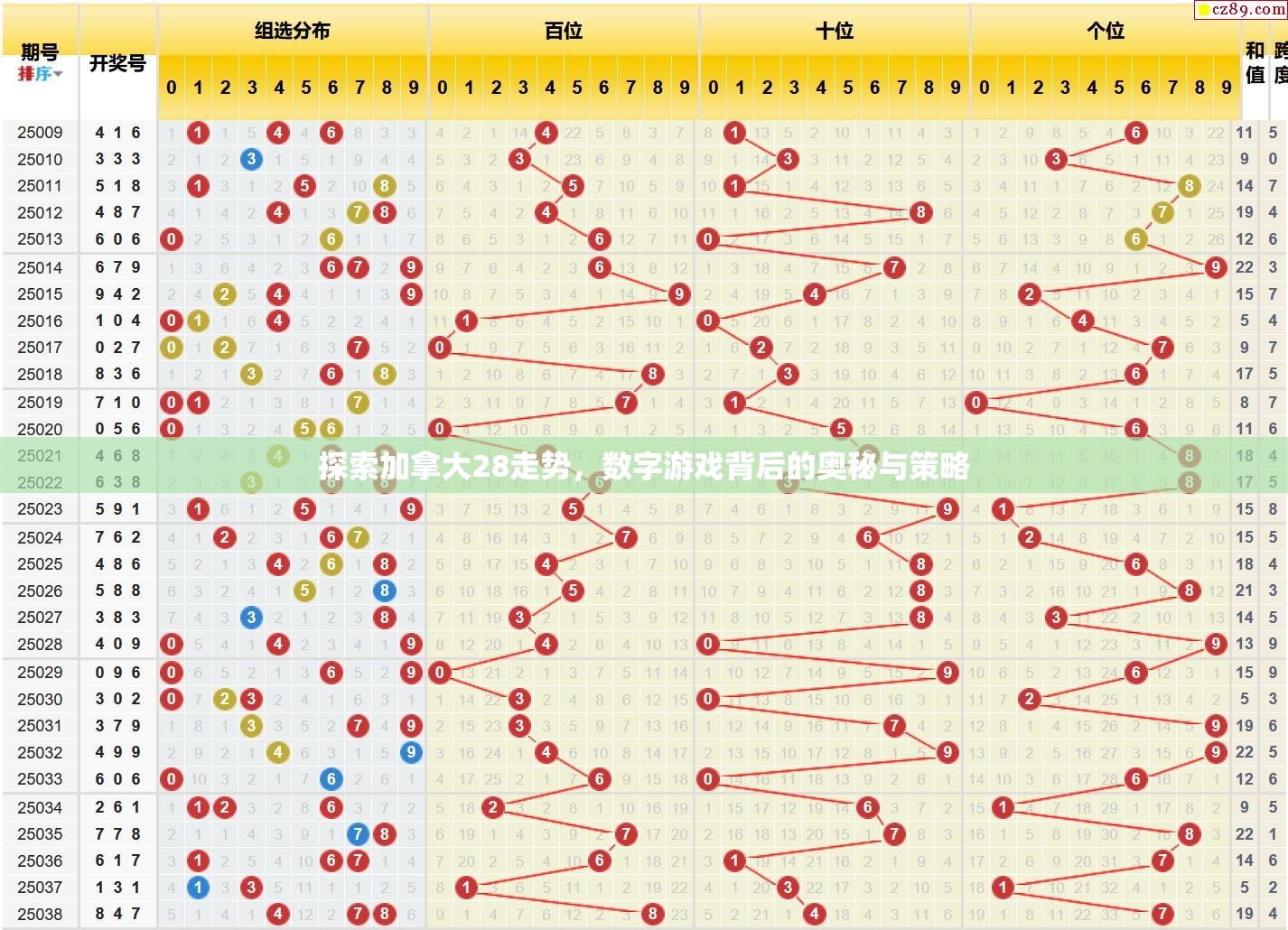 探索加拿大28走势，数字游戏背后的奥秘与策略