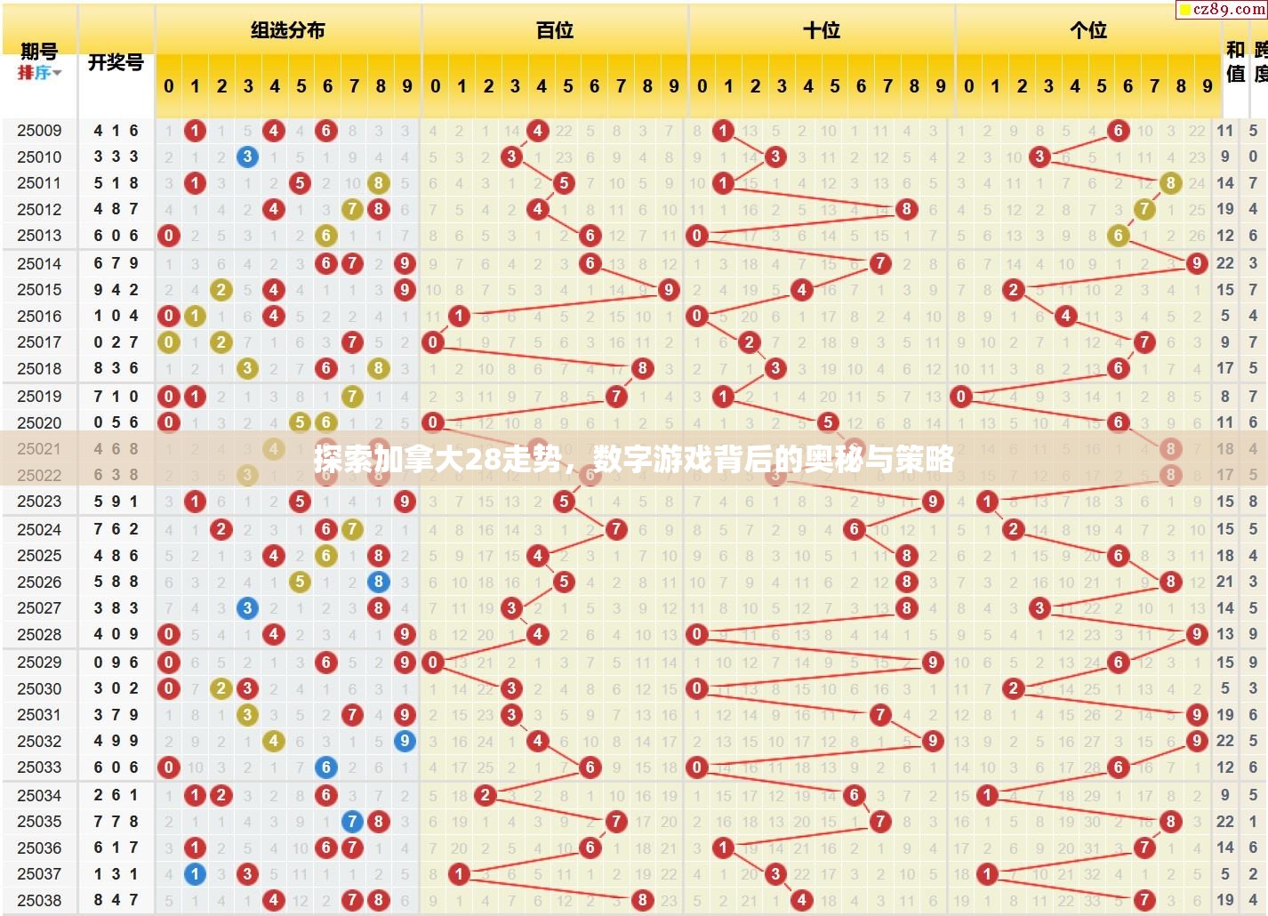 探索加拿大28走势，数字游戏背后的奥秘与策略