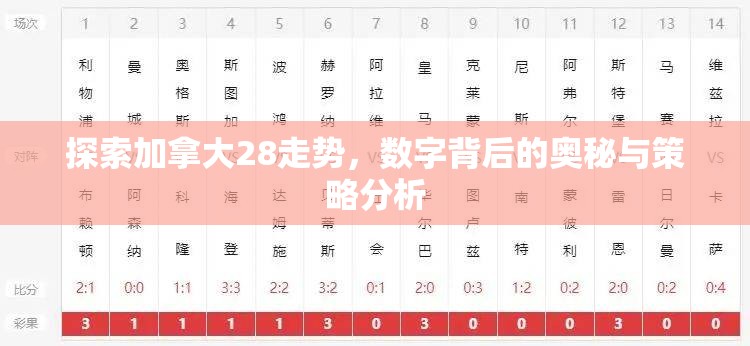 探索加拿大28走势，数字背后的奥秘与策略分析